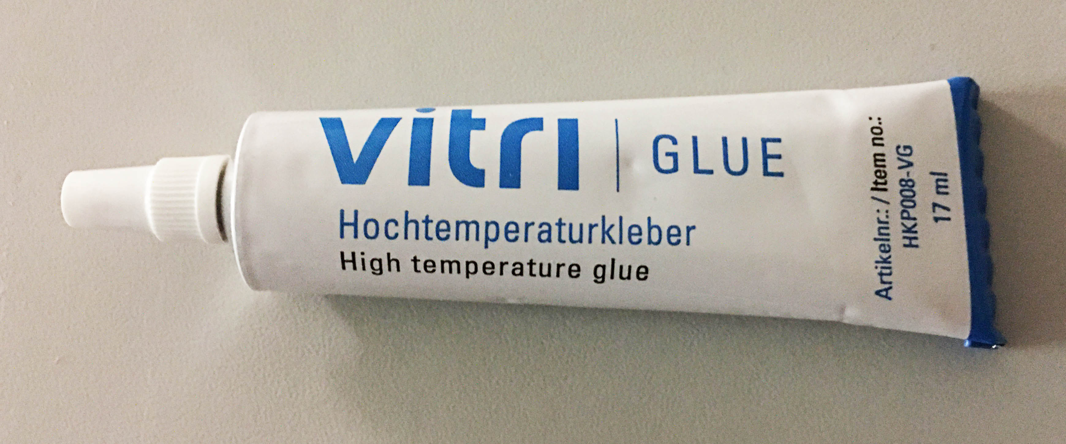 Vitri Glue magas hőmérsékletű ragasztó 17 ml/tubus Kerámiaszálas zsinórok ragasztásához 1100 °C-ig hőálló